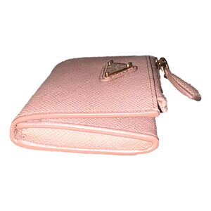 Prada Saffiano Leather Cipria Beige Small Snap Bifold Coin Pouch
